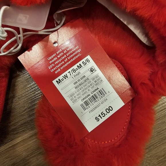 Target Red Fuzzy Slippers - Picture 2 of 3